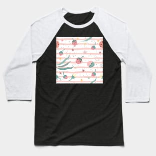 Floral Pattern Baseball T-Shirt